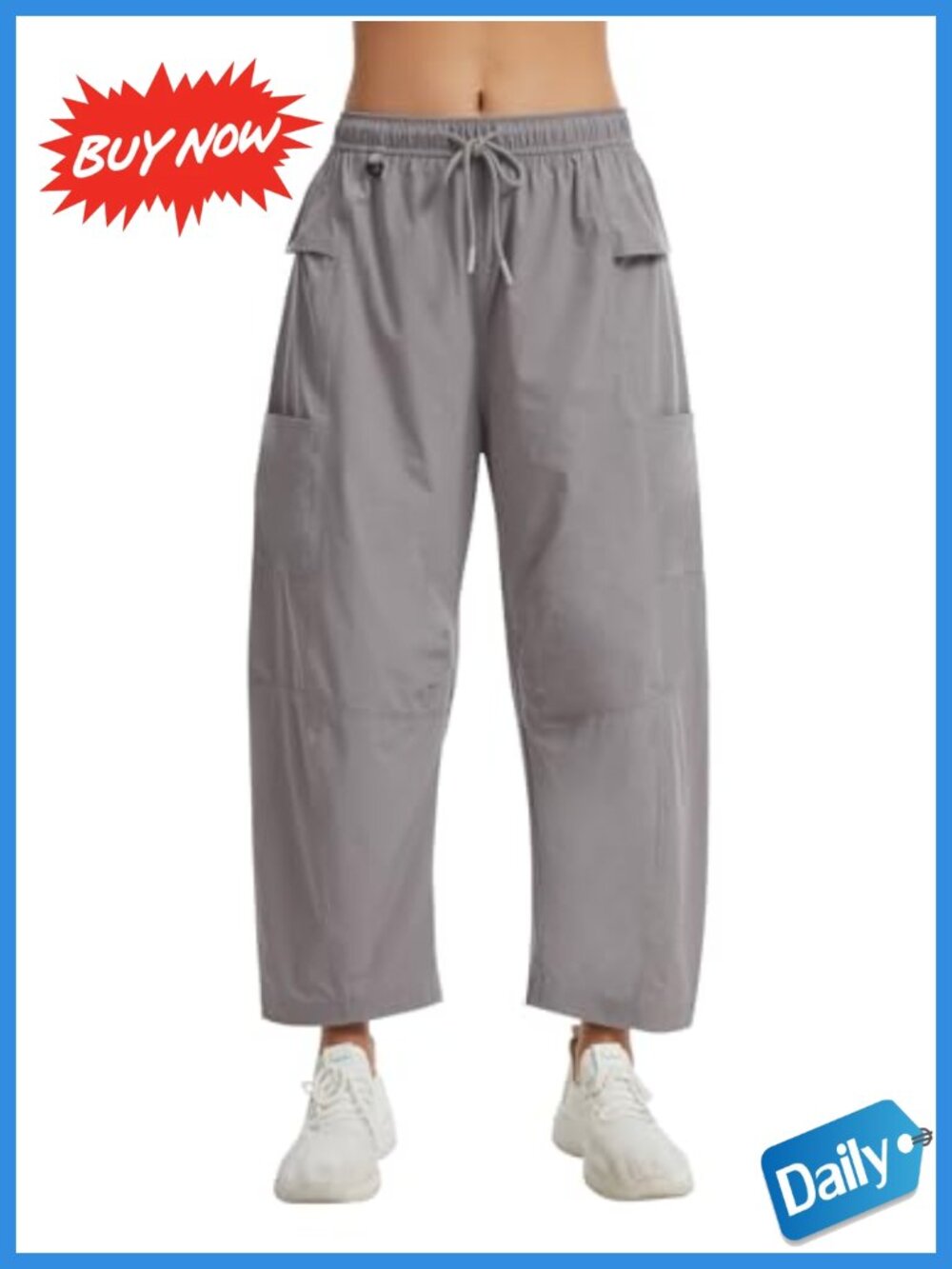 Women's Lightweight Waterproof Cargo Hiking Pants Quick Dry Nylon Spandex Wide